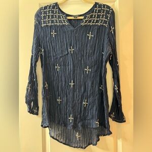 LUCKY BRAND SHEER TUNIC TOP